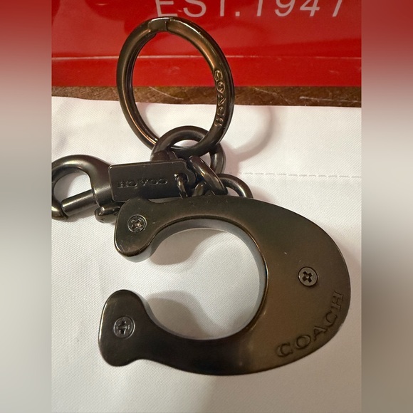 Coach Signature Inlay Key Fob/Bag Charm - Picture 3 of 5